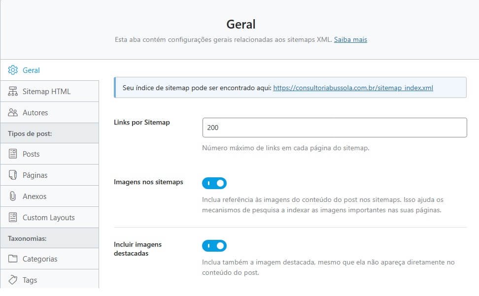 Inclua imagens no sitemap